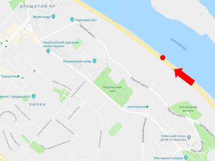 Скроллер  в Киеве, 2.3x3.14  Набережне шосе вул., 950 м. від ст.м. "Дніпро", в бік Подолу - 445504 схема