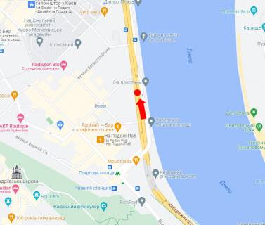 Video Billboard A in Kyiv, 1.8x1.2  Naberezno-Hresatic'ka st., 11, na r/p, (2-1), u bik Gavans'kogo mostu - 483846 scheme