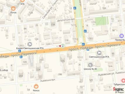Бэклайт B в Киеве Победы пр., 118 - бул. Вернадского, в центр схема