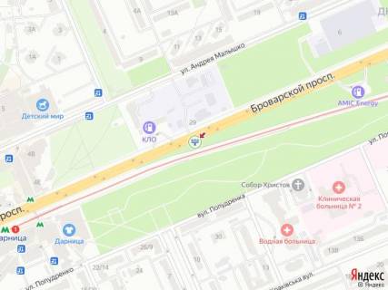 Билборд B в Киеве Броварський пр., 31, навпроти АЗС KLO, в центр схема