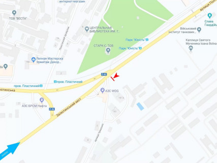 Билборд B в Харькове, 3x6  Полтавський Шлях вул. - Чутівська (кол. Чуваська) вул., з центру схема
