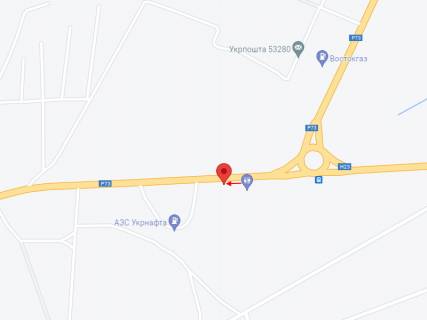 Билборд B на трассах Днепровской области, 6х3  Автошлях Кривий Ріг - Запоріжжя (Н-23), розвилка Нікополь-Марганець-Дніпро-Запоріжжя, "пост ДАІ", рух у бік м. Нікополь схема