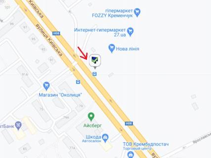 Билборд B в Кременчуге Київська вул., 79, навпроти схема