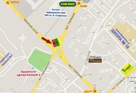 Билборд  в Ивано-Франковске, 3x6  Галицька вул., 128, біля радіозаводу схема