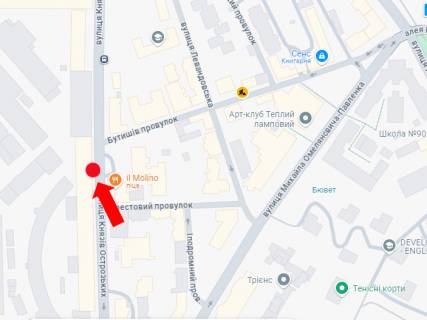 Ситилайт B в Киеве, 1.8x1.2  Князів Острозьких (кол. Московська) вул., 8, зупинка "Завод Арсенал" схема