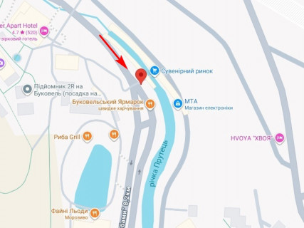 Видеоборд A в Буковеле, 1.8x1.2  Буковель, вихід з центральної площі в сторону готелю "Шелтер" (3) (пакетний продаж Сіті Пакет Нумо) - 666072 схема