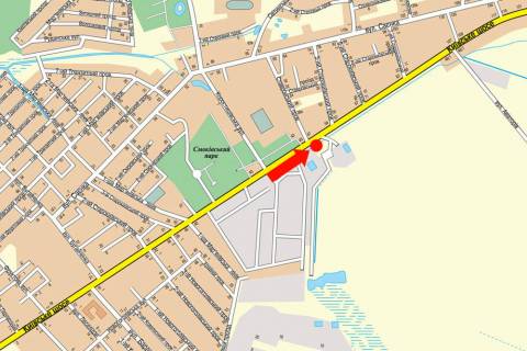 Билборд  в Житомире, 3x6  Київське шосе, біля АЗС "ОВ", виїзд з міста схема