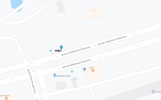 Billboard B in Dnipro (Dnipropetrovsk) Zavods'ka Naberezna st. - Kondratuka Uria st. (kolis. Komunarivs'ka st.), na svitlofori scheme