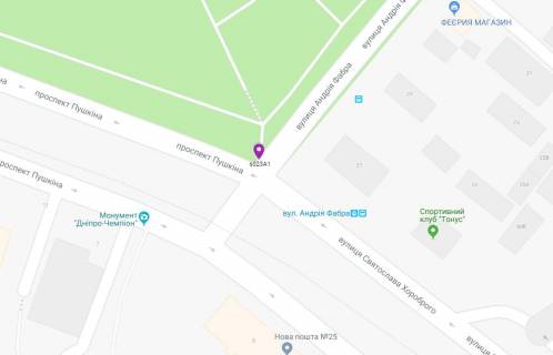 Скроллер A в Днепр (Днепропетровск), 3.14х2.32  просп. Лесі Українки (Пушкіна), вхід в сквер, біля світлофора - 168956 схема
