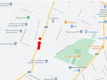 Білборд, Бігборд (Борд)   у Мелітополі, 3x6  Інтернаціоналістів вул. / Сирцова вул. схема