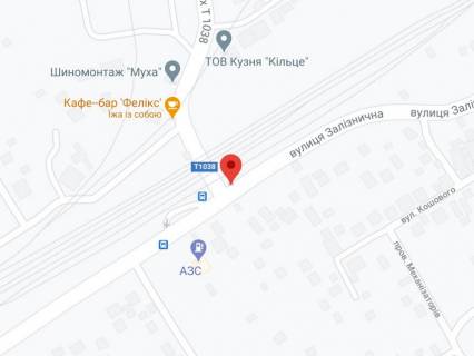 Билборд A в Калиновке (Винницкой обл) Залізнична вул. - автошлях Т 1038 схема