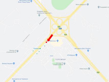 Билборд  в Киеве, 3x6  Глушкова пр., 25, біля ТРЦ "Магеллан", ст.м. "Теремки", з центру схема
