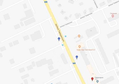Билборд A в Белой Церкви Таращанська вул., зупинка "Районна лікарня" схема
