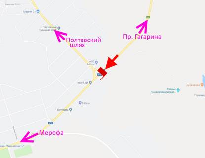 Билборд B в Высоком, 3x6  Сімферопольське шосе, с. Високий, пост ДАІ, (8), виїзд з міста схема