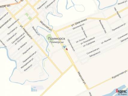 Билборд A в Приморске Морская ул., 72, на разделителе, в центр схема