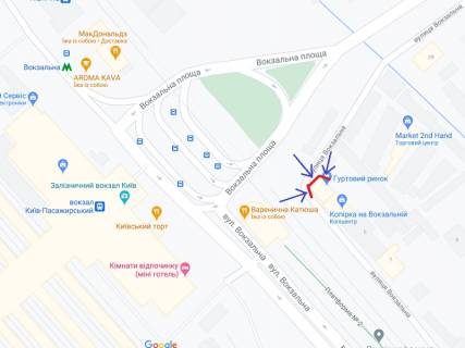 Билборд A в Киеве Вокзальна площа, 2; к-ть екранів - 3; прайс за трансляцію ролика 10сек, 1 раз / 5хвилин з 7:00 до 23:00 схема