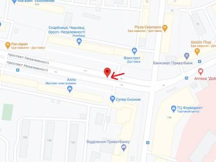 Скроллер A в Черновцах Независимости пр., 111, 10-й от ТЦ "Майдан" - 300179 схема