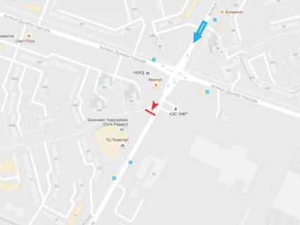 Билборд A в Харькове, 3x6  Гвардійців-Широнінців вул. - Соборності України (кол. Дружби народів) вул., 246, в центр схема