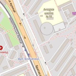Призма A в Киеве Братиславська вул., 4, роздільник, 250 м від ст.м. Чернігівська, в сторону Троєщини - 215089 схема
