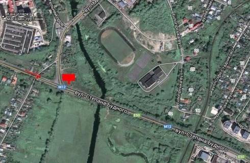 Billboard B in Ternopil, 3x6  Budnogo st., povorot na central'nij rinok scheme