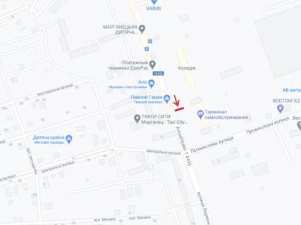 Білборд, Бігборд (Борд)  A у Марганці, 6х3  поблизу спортивного клубу Надія по вул. Лермонтова (навпроти буд. 23 по вул. Лермонтова схема