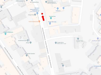 Ситилайт  в Киеве, 1.8x1.2  Михайлівська вул., 16, в сторону Михайлівської пл. схема