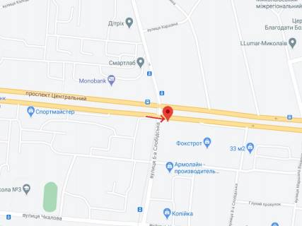 Ситилайт A в Николаеве Центральний просп. (Леніна просп.)., 212 - 6-та Слобідська вул (Комсомольська)., зупинка "вул. 6-а Слобідська" схема