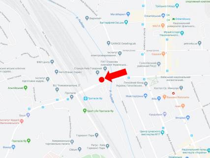 Видеоборд A в Киеве, 2.3x3.14  Федорова вул., 32 - вул. Ямська, в сторону вул. Протасов Яр - 214715 схема