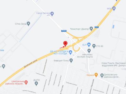 Билборд B в Днепр (Днепропетровск), 6х3  Донецьке шосе - вул. Василя Сухомлинського (Радгоспна), виїзд з Дніпра схема