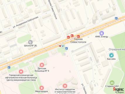 Призма A в Киеве Гузара пр. (колиш. Комарова) - Героїв Севастополя вул., в центр - 220430 схема