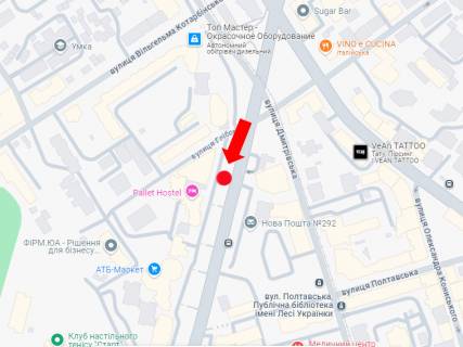 Ситилайт A в Киеве, 1.8x1.2  Чорновола вул., 17, зупинка "вул. Златоустівська" схема