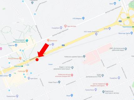 Призма B в Киеве, 6x3  Броварський пр., 400м від мосту по Будівельників вул., в бік ст. м. "Лівобережна" - 228614 схема
