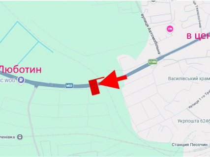 Билборд A в Песочине, 3x6  с. Пісочин, виїзд з міста, (2) схема