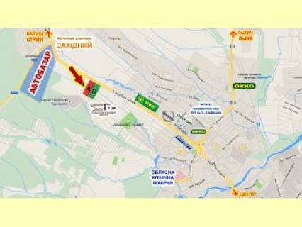 Билборд  в Ивано-Франковске, 3x6  Калуське шосе, автобазар, (4) схема