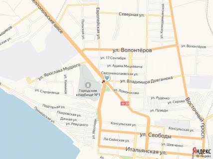 Билборд A в Бердянске Мелитопольское шоссе - Довганюка ул. схема
