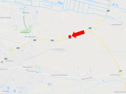 Билборд  в Львове, 3x6  Траса Київ-Львів, в''їзд в місто, біля ресторану "Хата Воєводи" схема