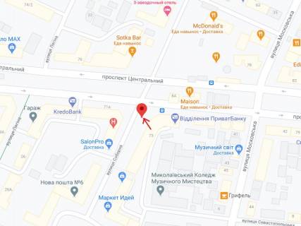 Ситилайт A в Николаеве Центральний просп. (Леніна просп.)., 73 - Соборна вул. (Радянська)  схема