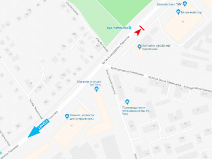 Билборд A в Харькове, 3x6  Павлова вул., 88, (1), зупинка "Камишева", з центру схема