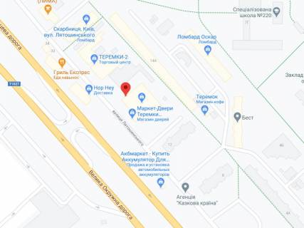 Видеоборд A в Киеве Лятошинського вул., 14, аптека "Вітамін", прайс за ролик 10 сек 1 вихід/5 хвилин, на двосторонньому екрані, від 144 виходів на день. Розрахунок для інших параметрів трансляції уточнюйте у менеджера. - 301204 схема