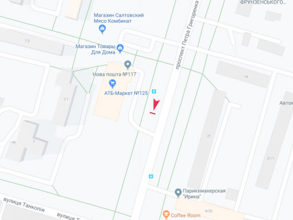 Билборд A в Харькове, 3x6  Григоренка пр., 4б, з центру схема