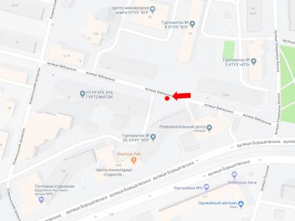 Билборд B в Киеве, 2.3x3.14  Олекси Тихого вул. (Виборзька)., 1, КПІ, в сторону вул. Гетьмана схема