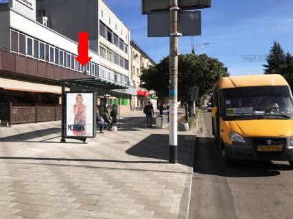 Ситилайт  в Житомире, 1.8x1.2  Київська вул., 3, зупинка "Готель" Україна ", в сторону вул. Театральної фото 1