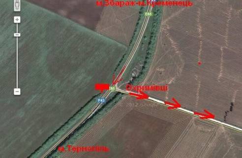 Білборд, Бігборд (Борд)  A у Траса, 3x6  Траса Тернопіль-Кременець, Охрімівці, в місто схема