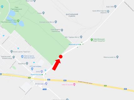 Билборд  в Киеве, 6x3  Старобориспільська вул., роздільник, в сторону ст.м. "Червоний хутір", вул. Бориспільської схема