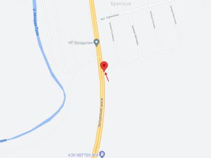 Билборд A в Братську, 3x6  Траса Н-08, Дніпро-Запоріжжя, до м. Дніпро, з м. Запоріжжя, в'їзд в с. Братське схема