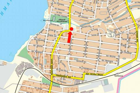 Билборд  в Николаеве, 3x6  Богоявленський пр. (кол. Жовтневий пр.) / Торгова вул., біля парку "Молодіжний", в центр схема