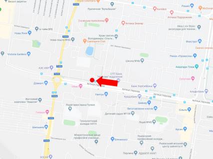 Ситилайт  в Львове, 1.8x1.2  Наукова вул. 112 (зуп. "Симоненко"), навпроти ТЦ "Victoria Gardens", в сторону вул. Кульпарківської схема
