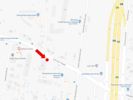 Билборд  в Киеве, 3x6  Науки пр., 98 / Науки пр., 102, бік Столичного шосе схема