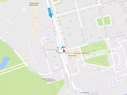 Ситилайт A в Харькове, 1.8x1.2  Клочківська вул., 280, зупинка "Олексіївська вул." схема