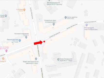 Ситилайт A в Киеве, 1.8x1.2  Цитадельна вул., 5/9 - вул. Лейпцизька, в сторону вул. Лаврська схема